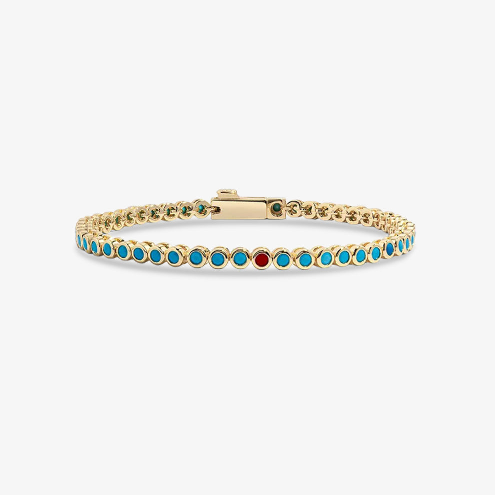 Turquoise Tennis Bracelet | Stöd diabetes