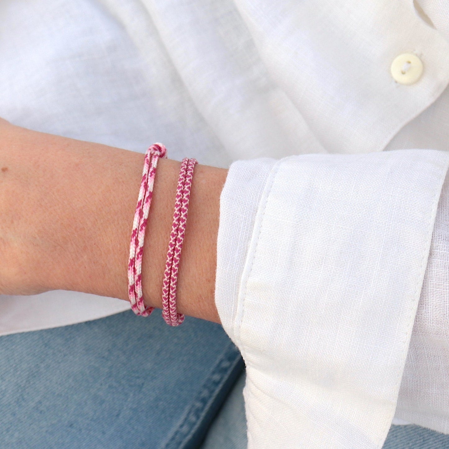 Pink Rope Bracelet | Stöd bröstcancer