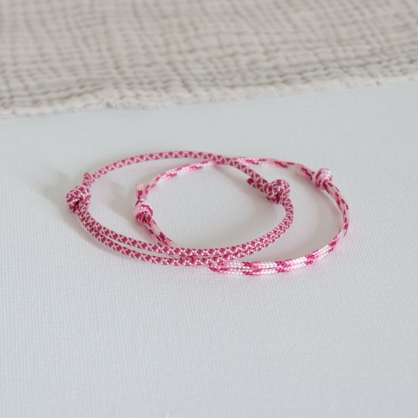 Pink Rope Bracelet | Stöd bröstcancer