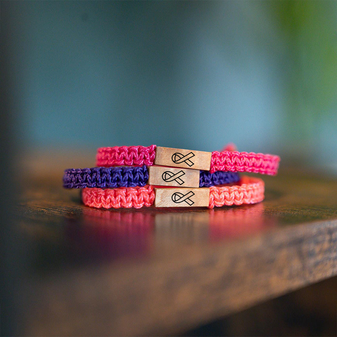 Wood Ribbon Bracelet | Stöd Bröstcancer