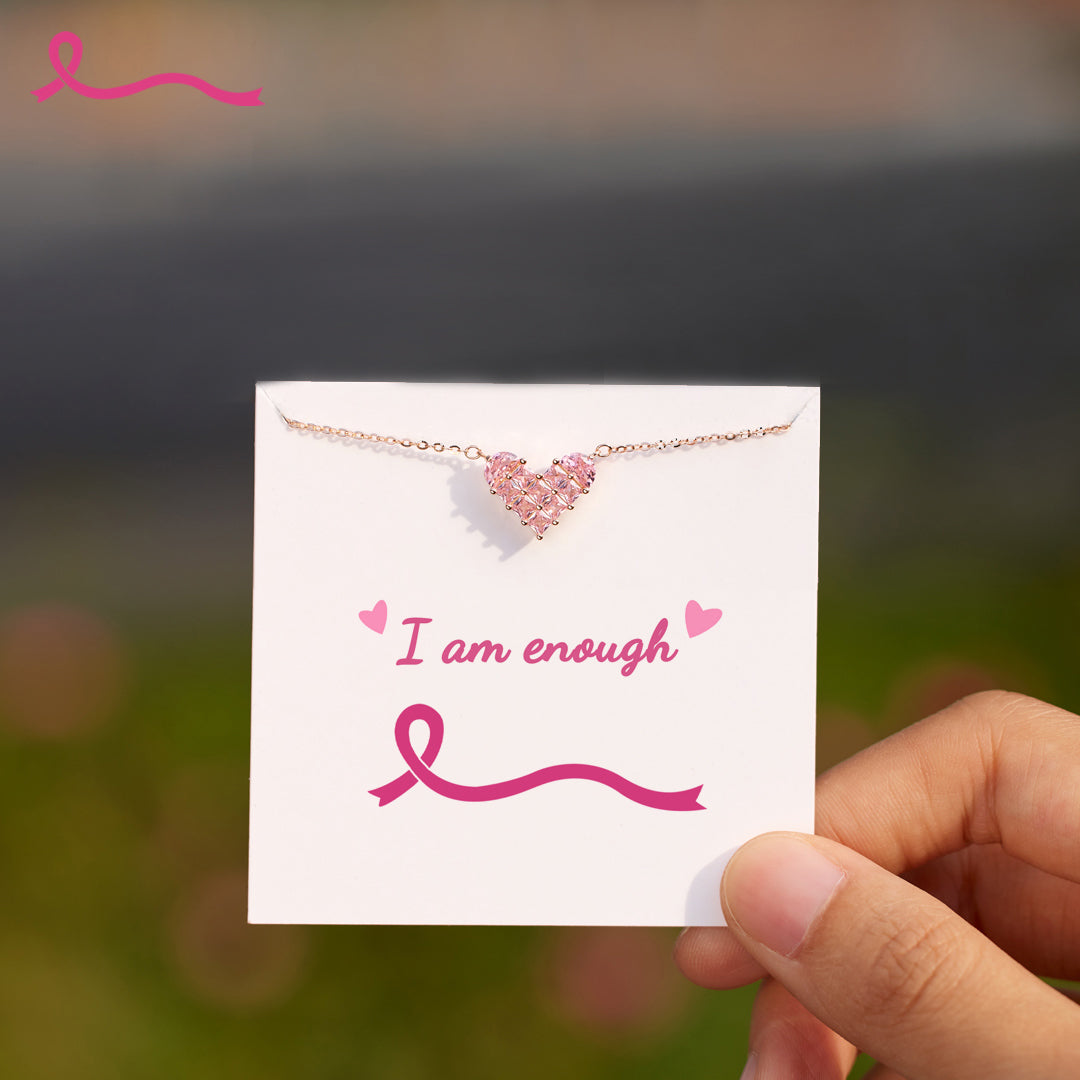 Pink Gold Heart Necklace | Stöd bröstcancer