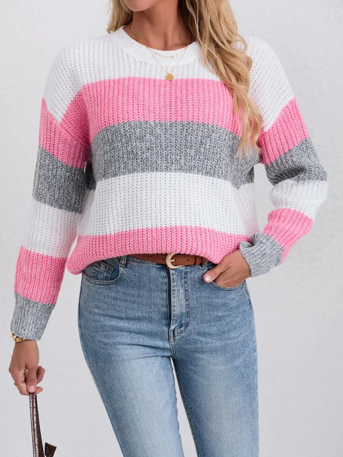 Color Block Sweater | Stöd Bröstcancer