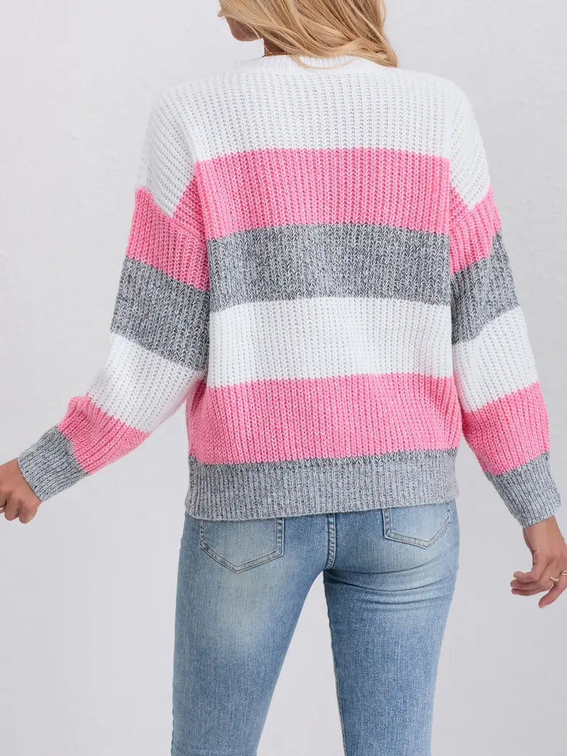 Color Block Sweater | Stöd Bröstcancer