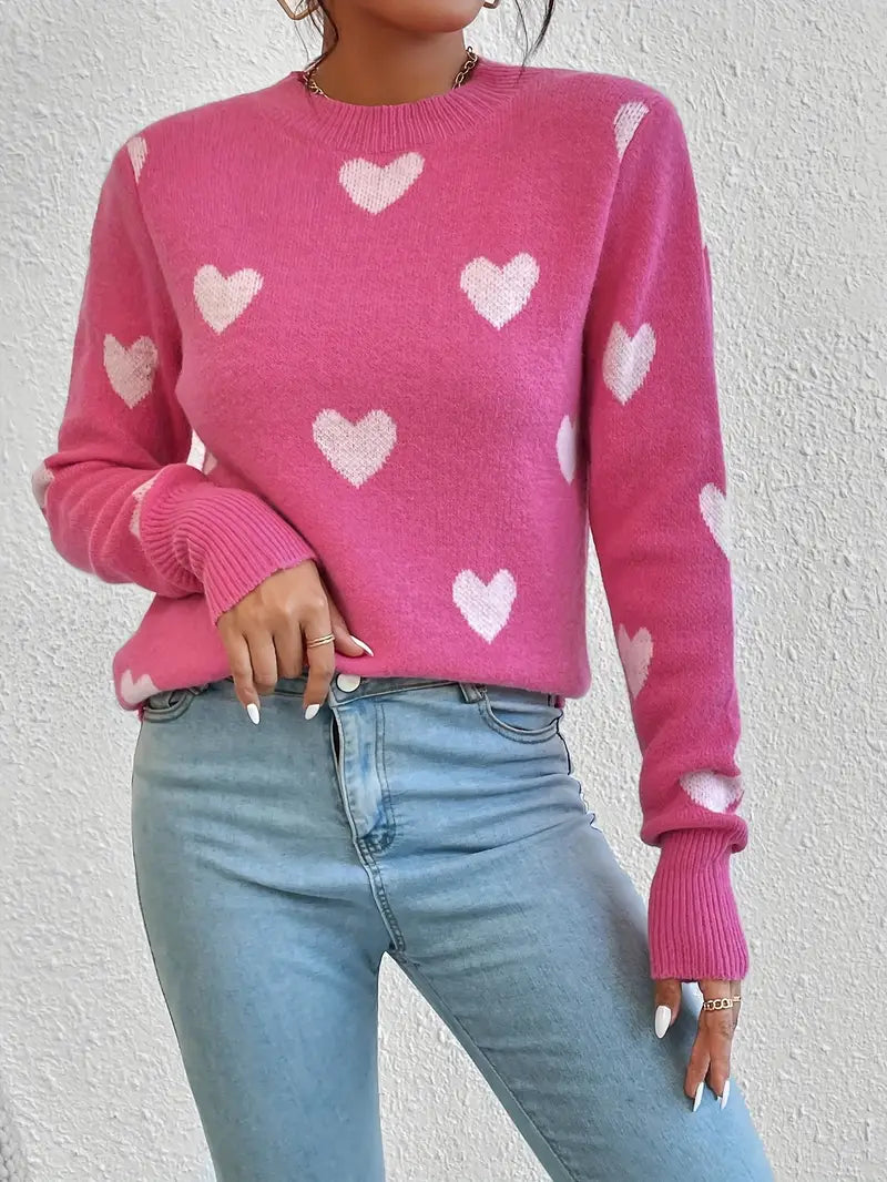 Heart Pattern Sweater | Stöd Bröstcancer