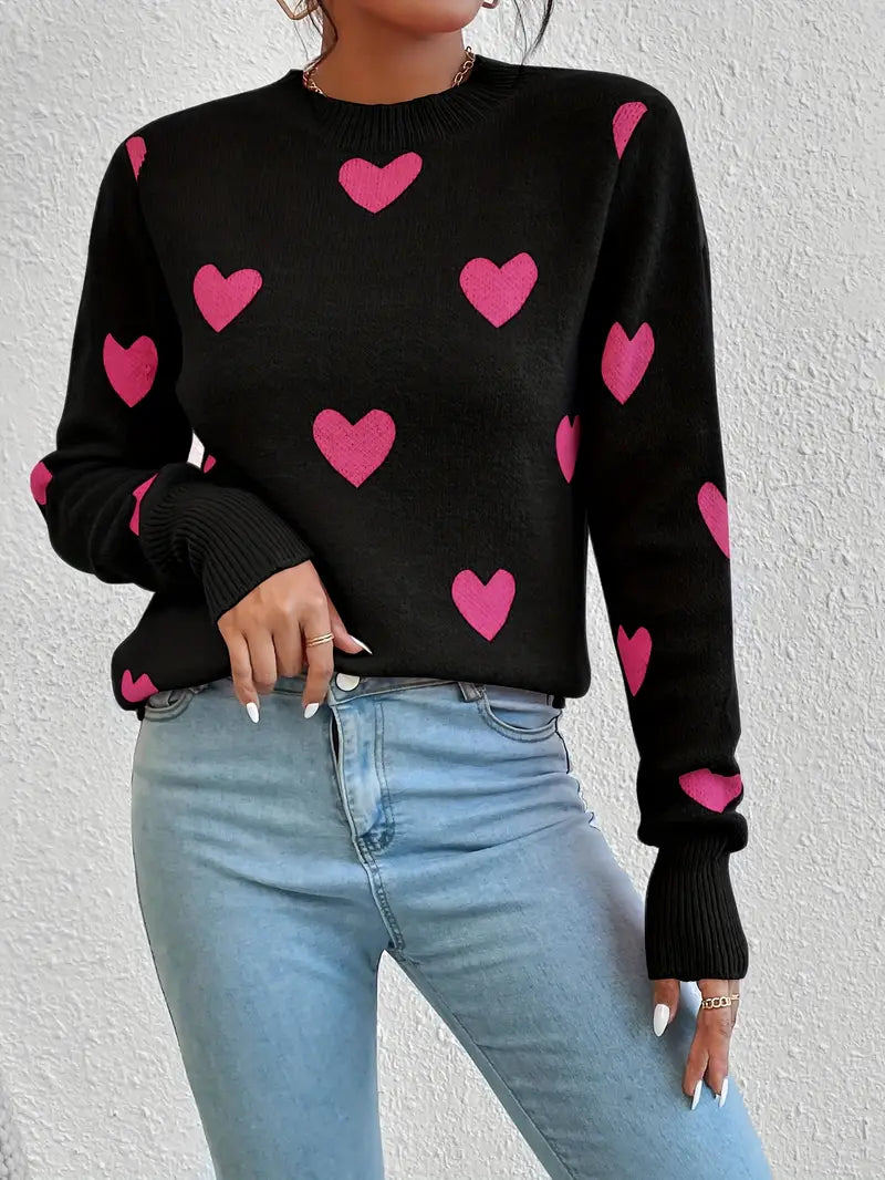 Heart Pattern Sweater | Stöd Bröstcancer