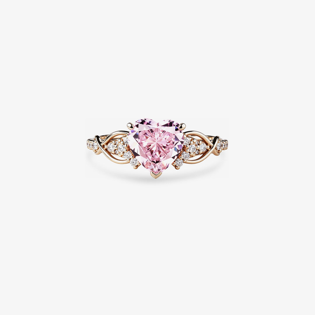 Pink Heart Diamond Ring | Stöd Bröstcancer
