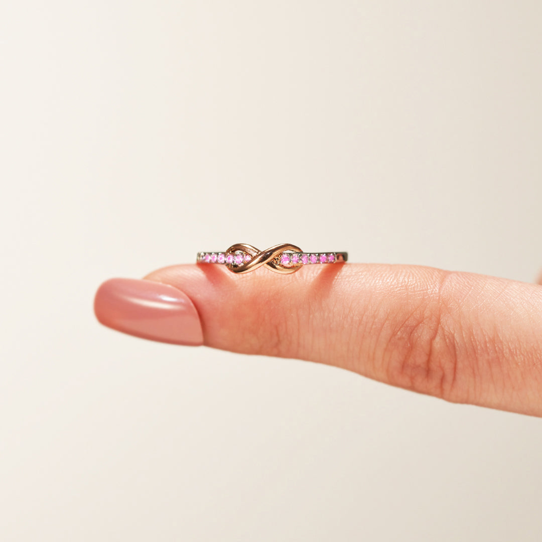 Pink Infinity Diamond Ring | Stöd bröstcancer