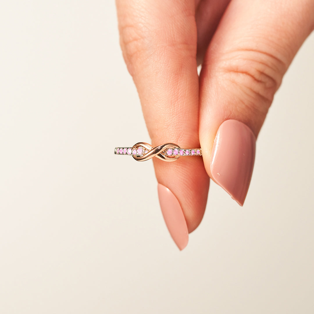 Pink Infinity Diamond Ring | Stöd bröstcancer