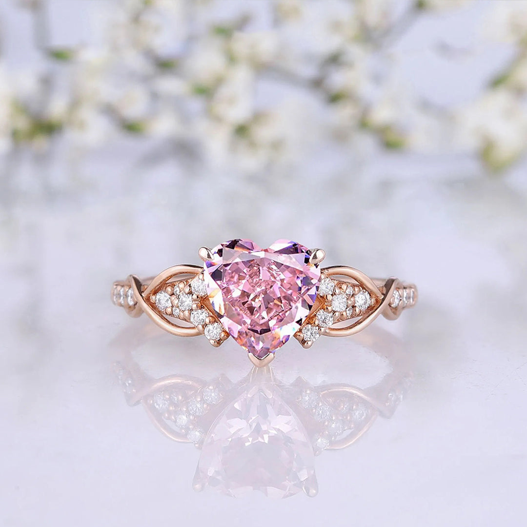 Pink Heart Diamond Ring | Stöd Bröstcancer