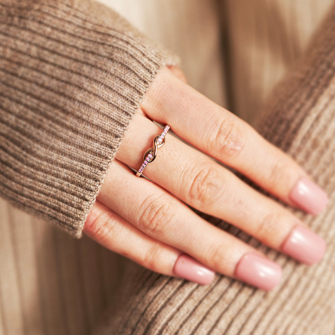 Pink Infinity Diamond Ring | Stöd bröstcancer