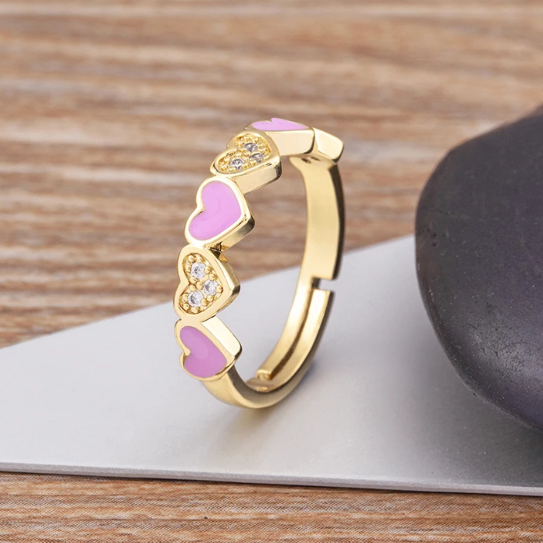 Aligned Hearts Ring | Stöd bröstcancer