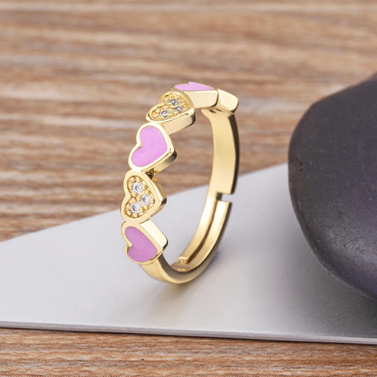 Aligned Hearts Ring | Stöd bröstcancer