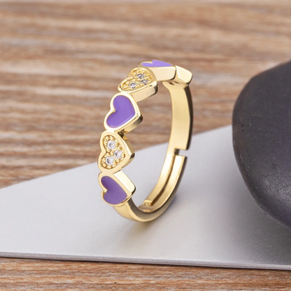 Aligned Hearts Ring | Stöd bröstcancer