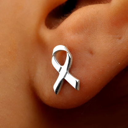 Sara Ribbon Stud Earrings |  Stöd bröstcancer