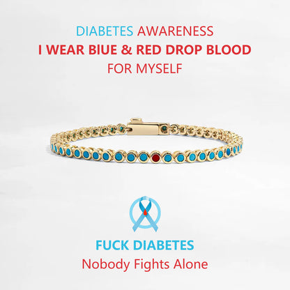 Turquoise Tennis Bracelet | Stöd diabetes