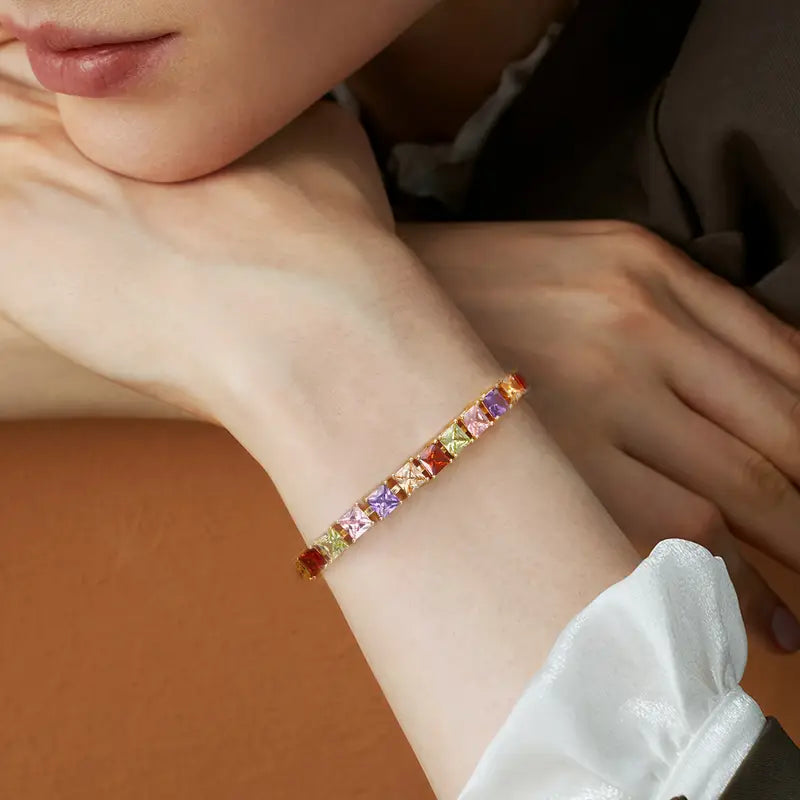 Multicolor Stoned Bracelet |  Stöd bröstcancer