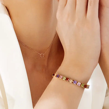 Multicolor Stoned Bracelet |  Stöd bröstcancer