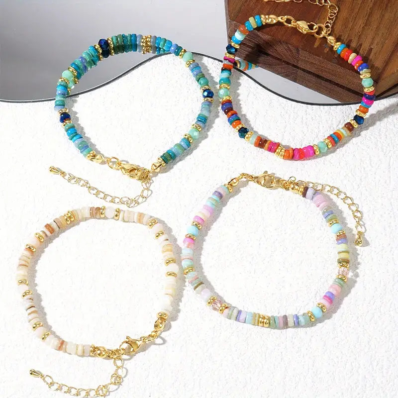 Rainbow Shell Chain Bracelet | Stöd bröstcancer