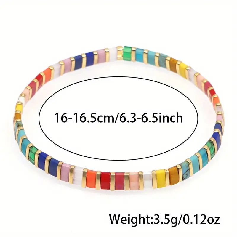Colorful Glass-Beads Bracelet | Stöd bröstcancer