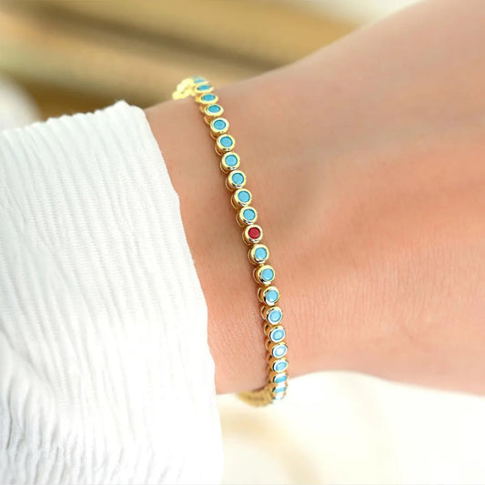 Turquoise Tennis Bracelet | Stöd diabetes