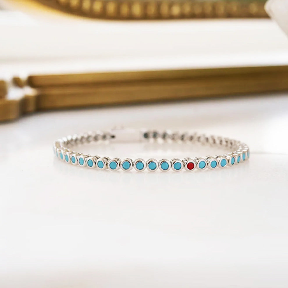 Turquoise Tennis Bracelet | Stöd diabetes