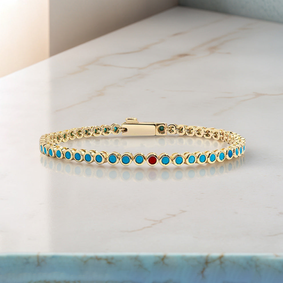 Turquoise Tennis Bracelet | Stöd diabetes