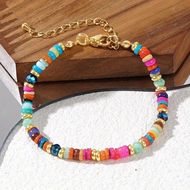 Rainbow Shell Chain Bracelet | Stöd bröstcancer