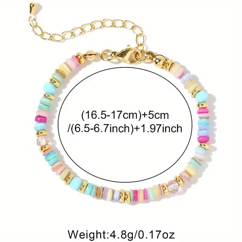 Rainbow Shell Chain Bracelet | Stöd bröstcancer