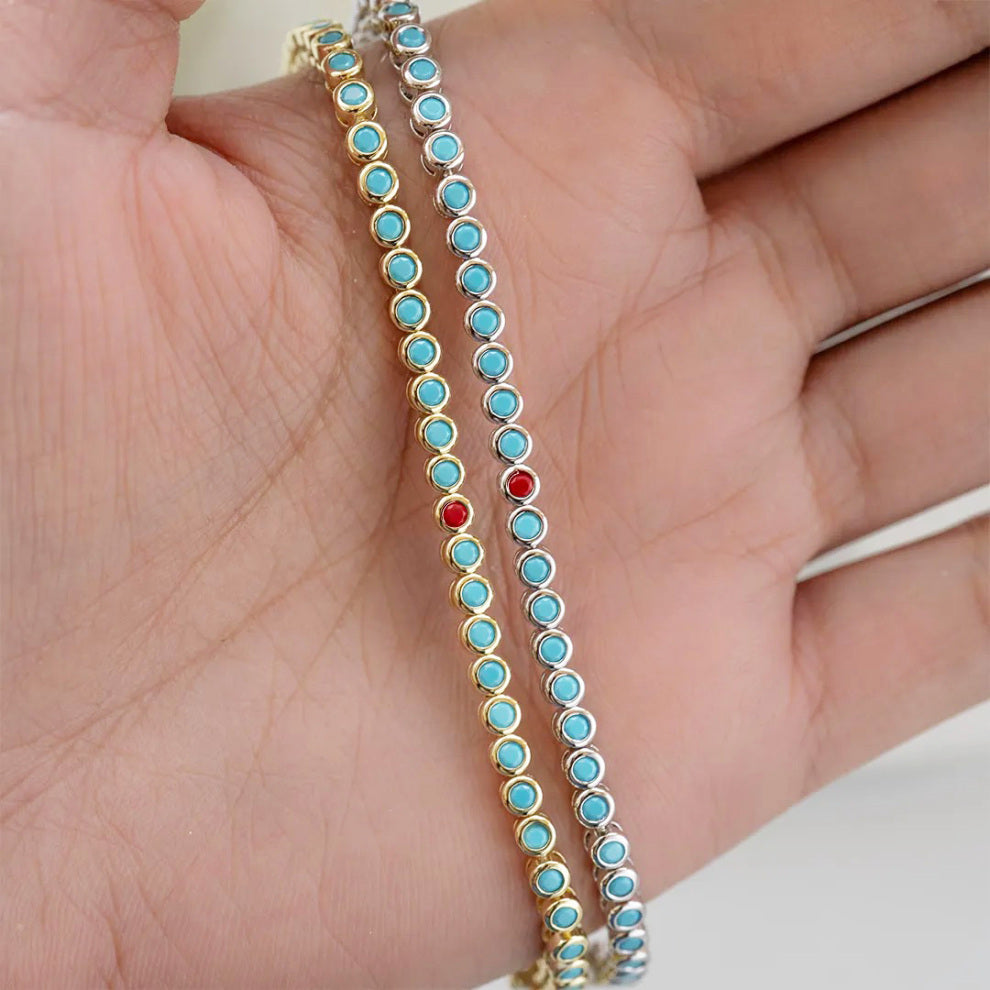 Turquoise Tennis Bracelet | Stöd diabetes