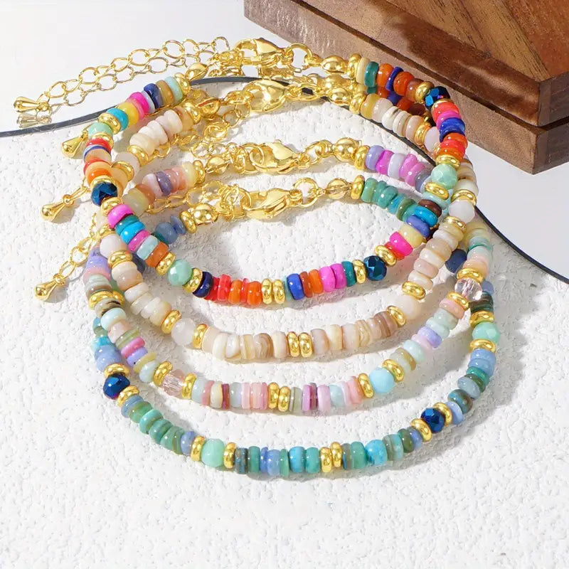 Rainbow Shell Chain Bracelet | Stöd bröstcancer