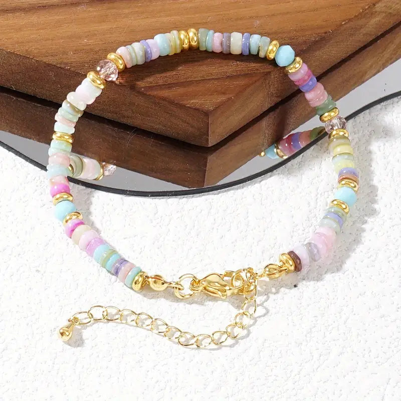 Rainbow Shell Chain Bracelet | Stöd bröstcancer