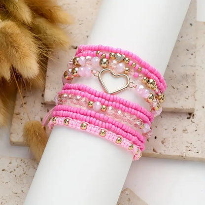 Heart Charmed Bracelet Set | Stöd bröstcancer