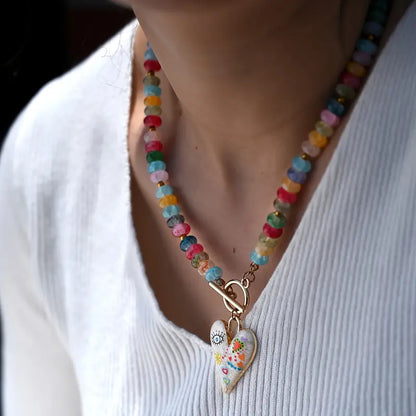 Colorful Charmed Necklace | Stöd bröstcancer