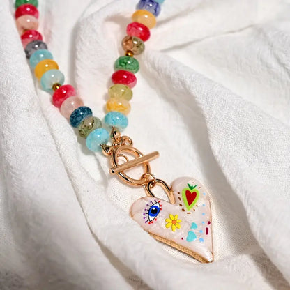Colorful Charmed Necklace | Stöd bröstcancer
