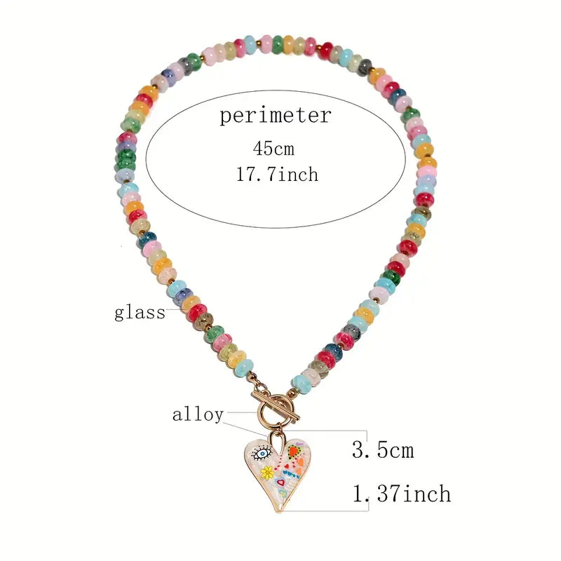 Colorful Charmed Necklace | Stöd bröstcancer