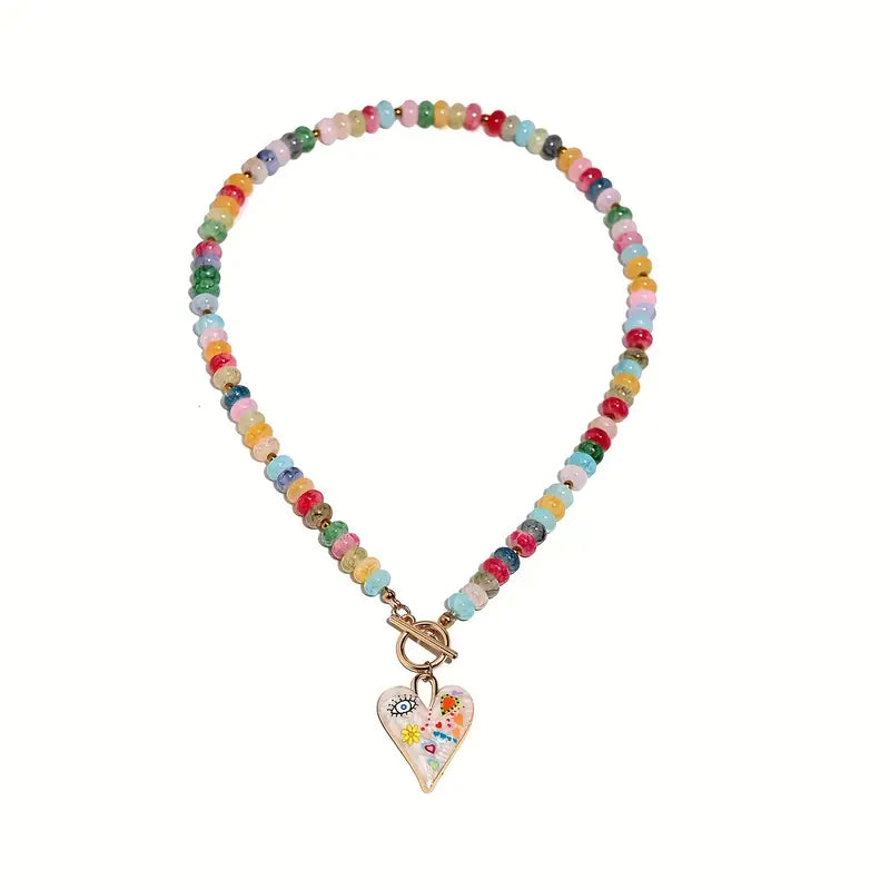 Colorful Charmed Necklace | Stöd bröstcancer