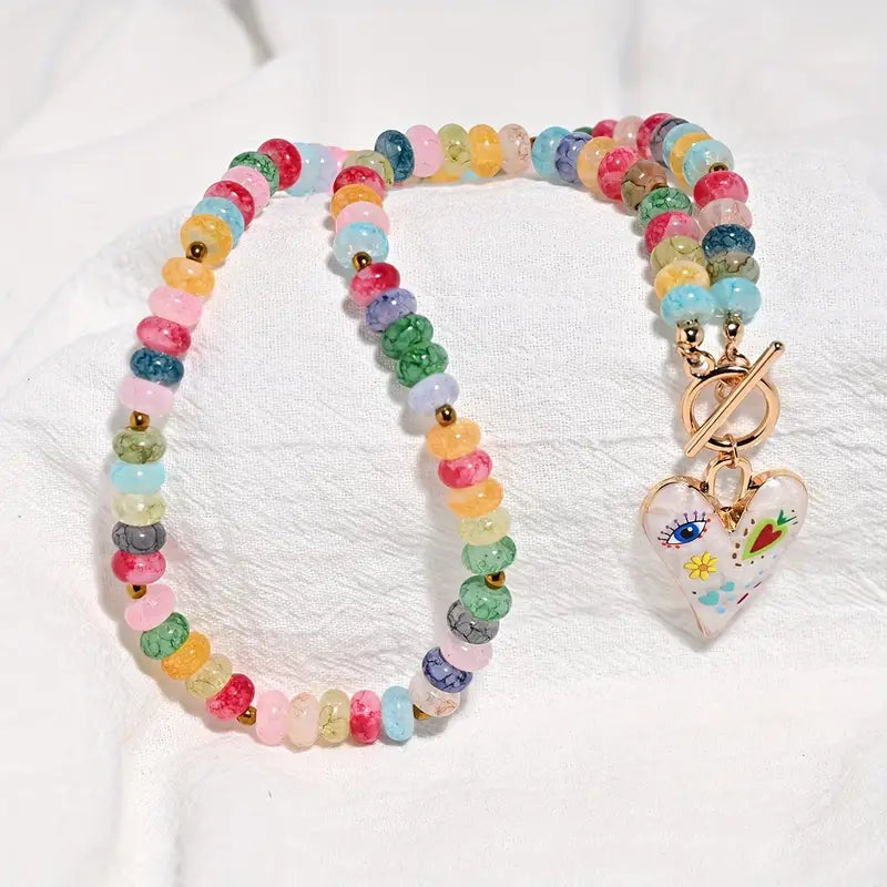 Colorful Charmed Necklace | Stöd bröstcancer