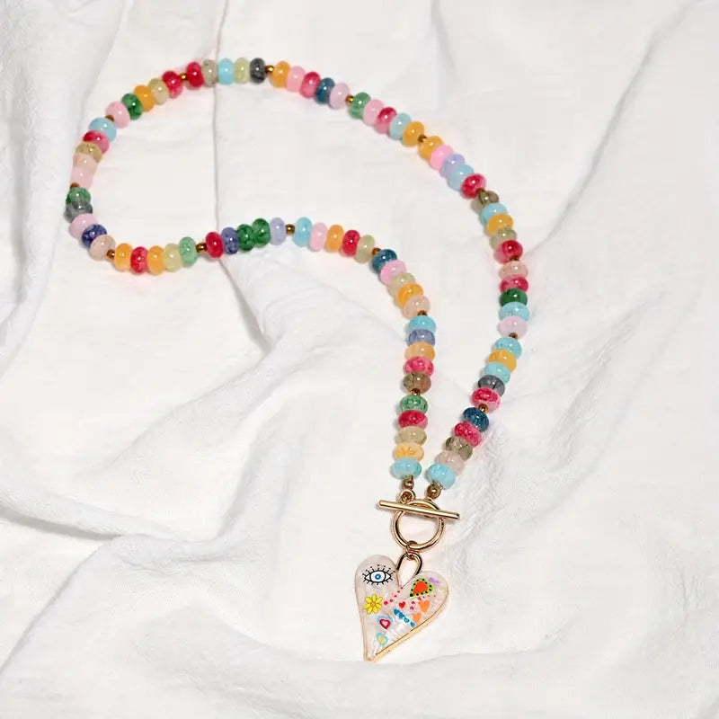 Colorful Charmed Necklace | Stöd bröstcancer