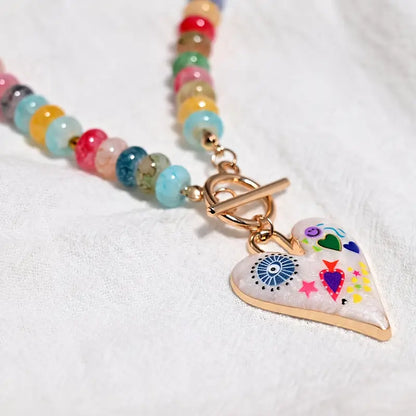 Colorful Charmed Necklace | Stöd bröstcancer