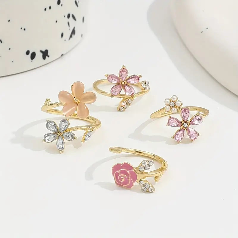 Floral Ring Set | Stöd bröstcancer