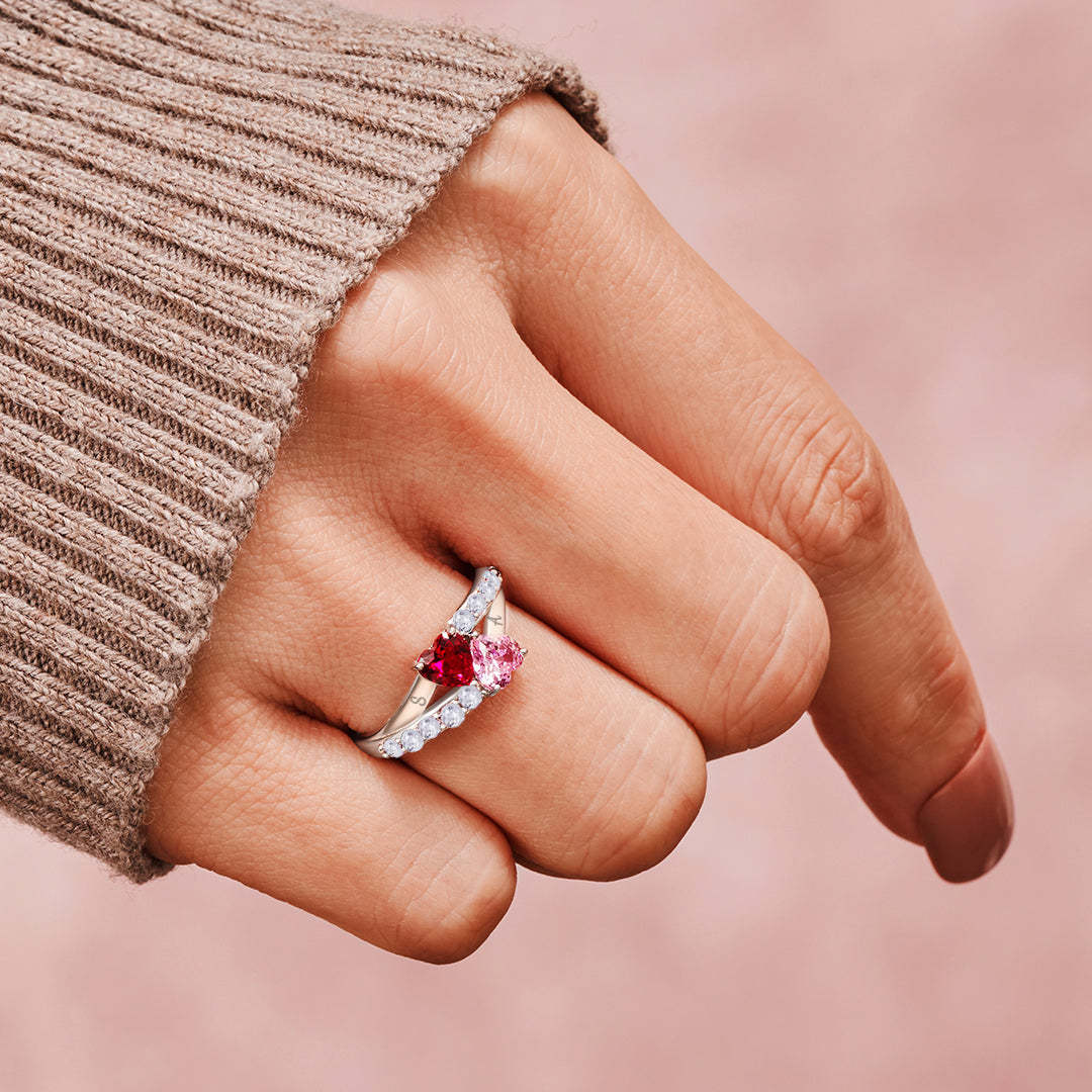 Interlinked Heart Ring | Stöd Bröstcancer
