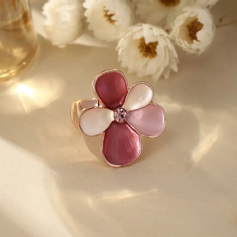 Big Flower Ring | Stöd bröstcancer