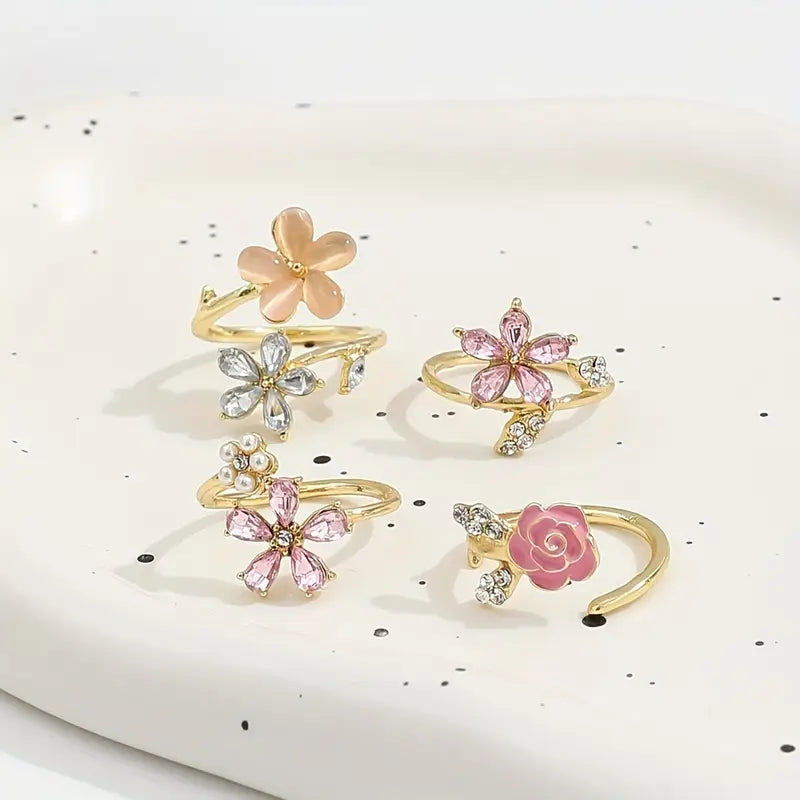 Floral Ring Set | Stöd bröstcancer