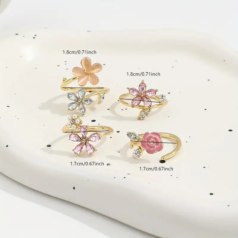 Floral Ring Set | Stöd bröstcancer