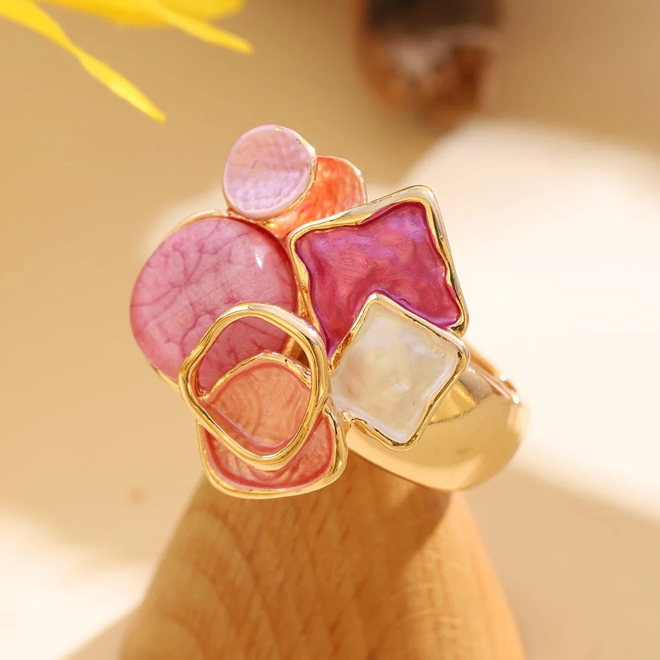 Geo Glam Ring | Stöd bröstcancer