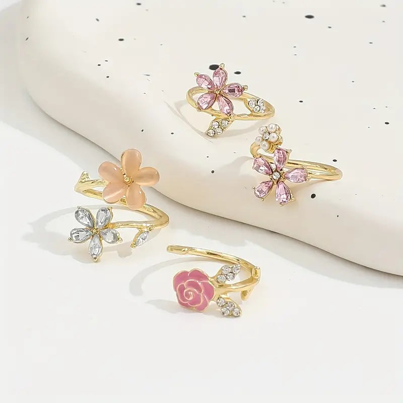 Floral Ring Set | Stöd bröstcancer