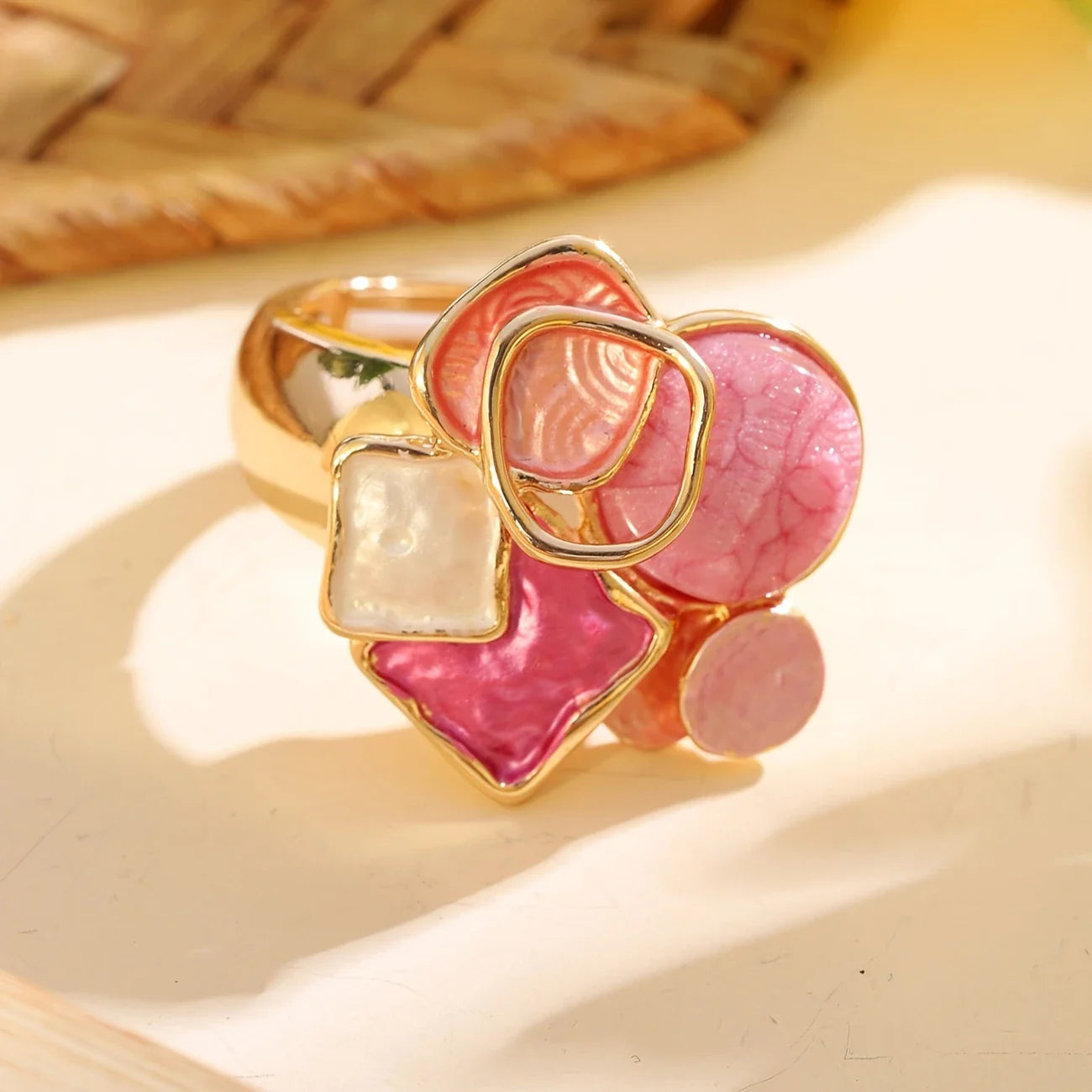 Geo Glam Ring | Stöd bröstcancer