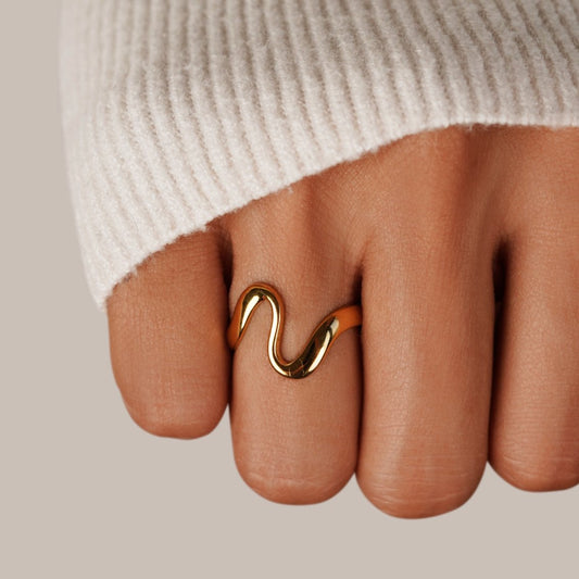 Wave Open Ring | Stöd Bröstcancer