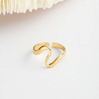 Wave Open Ring | Stöd Bröstcancer