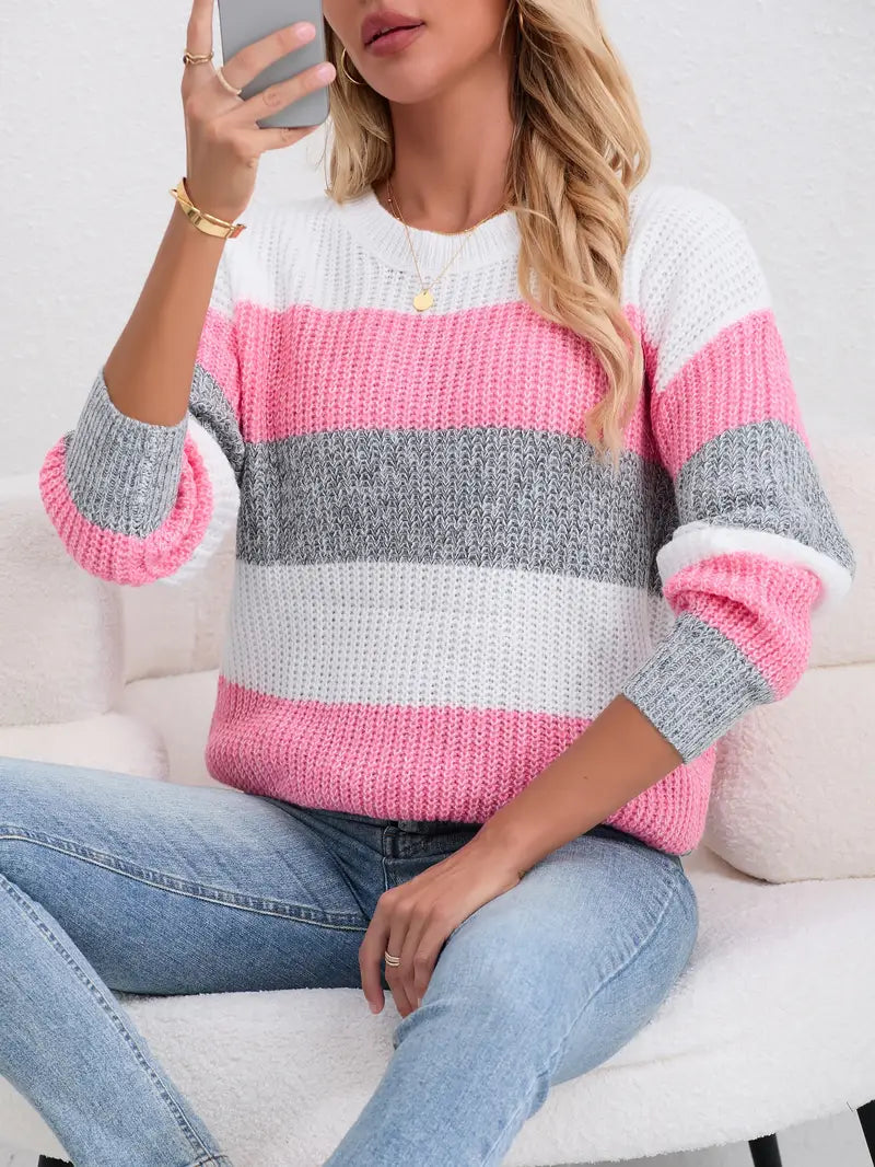 Color Block Sweater | Stöd Bröstcancer